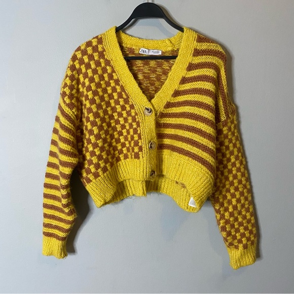 Zara Jacquard Knit Cardigan Sweater - Picture 3 of 8